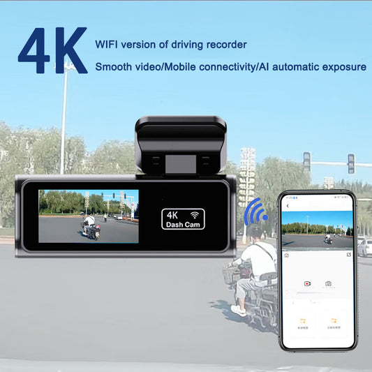Caméra de Voiture 4K Dual Lens – Dashcam WiFi avec Écran 1.97” & Mode Parking Surveillance 24h