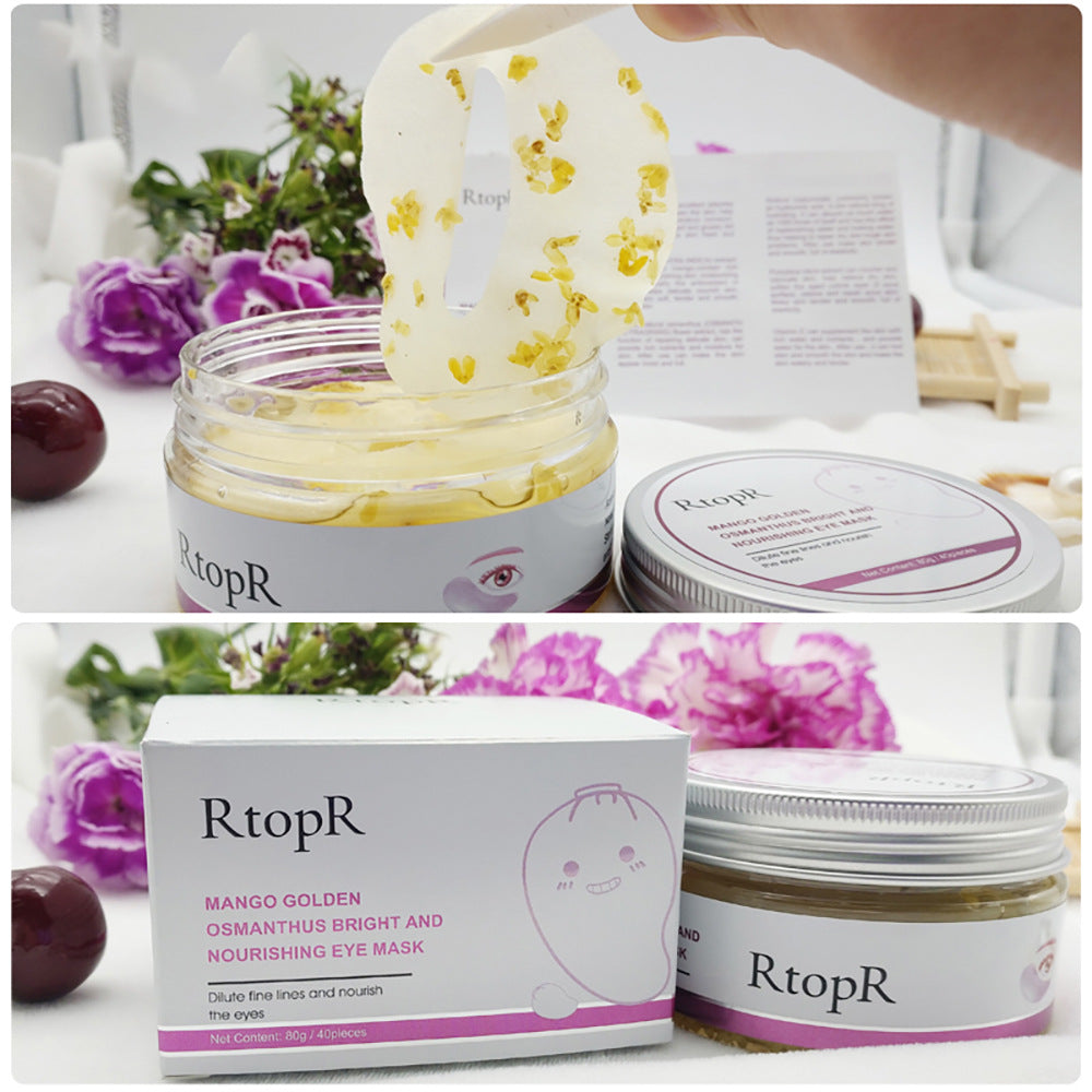 Masque pour les yeux Mango Osmanthus, soin éclaircissant, anti-cernes, anti-âge et anti-poches pour la peau.