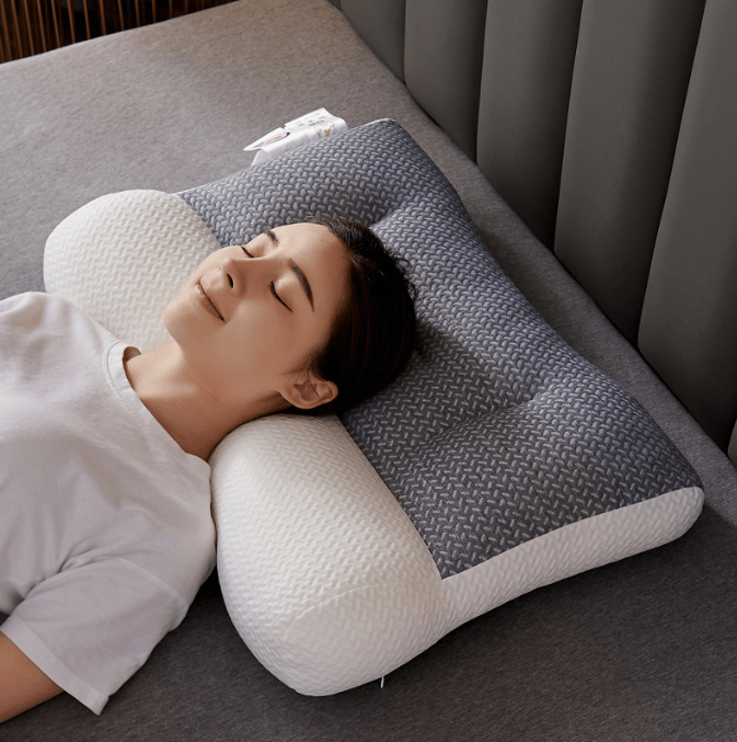 Oreiller en fibre de soja eprolo pour soutien cervical et traction, confort ergonomique pour le sommeil et la relaxation.