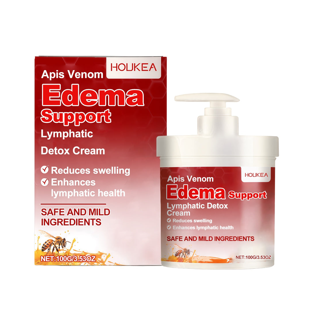 Crème détox lymphatique de marque inconnue, texture naturelle visible dans un pot blanc.