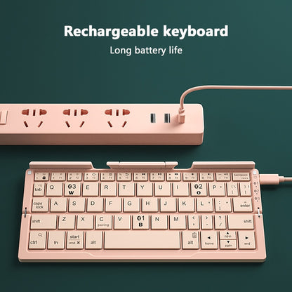 Mini Folding Keyboard Wireless Bluetooth-compatible Keyboard Foldable Keypad For Laptop Windows Android Tablet ipad Phone