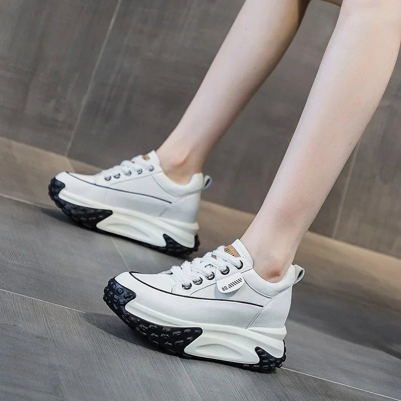 7CM Genuine Leather Platform Wedge Fashion Women Spring Well - fitting Autumn Chunky Sneakers Shoes Breathable Mixed Color Winter - 𝐃𝐔𝐕𝐋𝐀𝐒𝐇𝐎𝐏