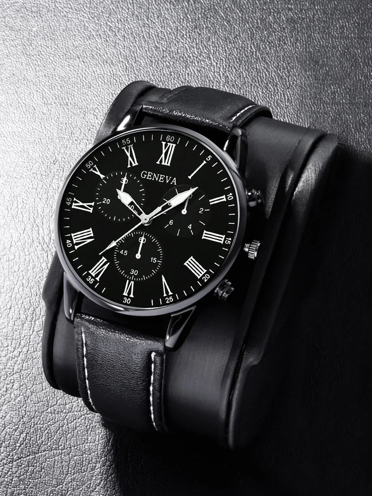 2PCS Set Couple Fashion Casual Leather Watches Ladies Simple Dial Quartz Wristwatches Dress Clock Montre Femme