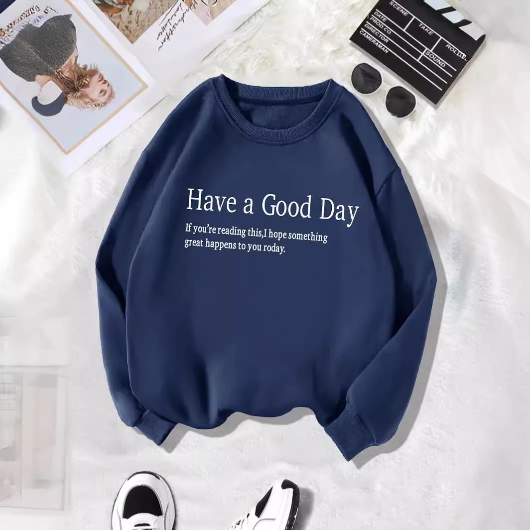Back collar and fleece hoodie round neck HAVEAGOODDDAY - 𝐝𝐮𝐯𝐥𝐚𝐬𝐡𝐨𝐩.𝐜𝐨𝐦