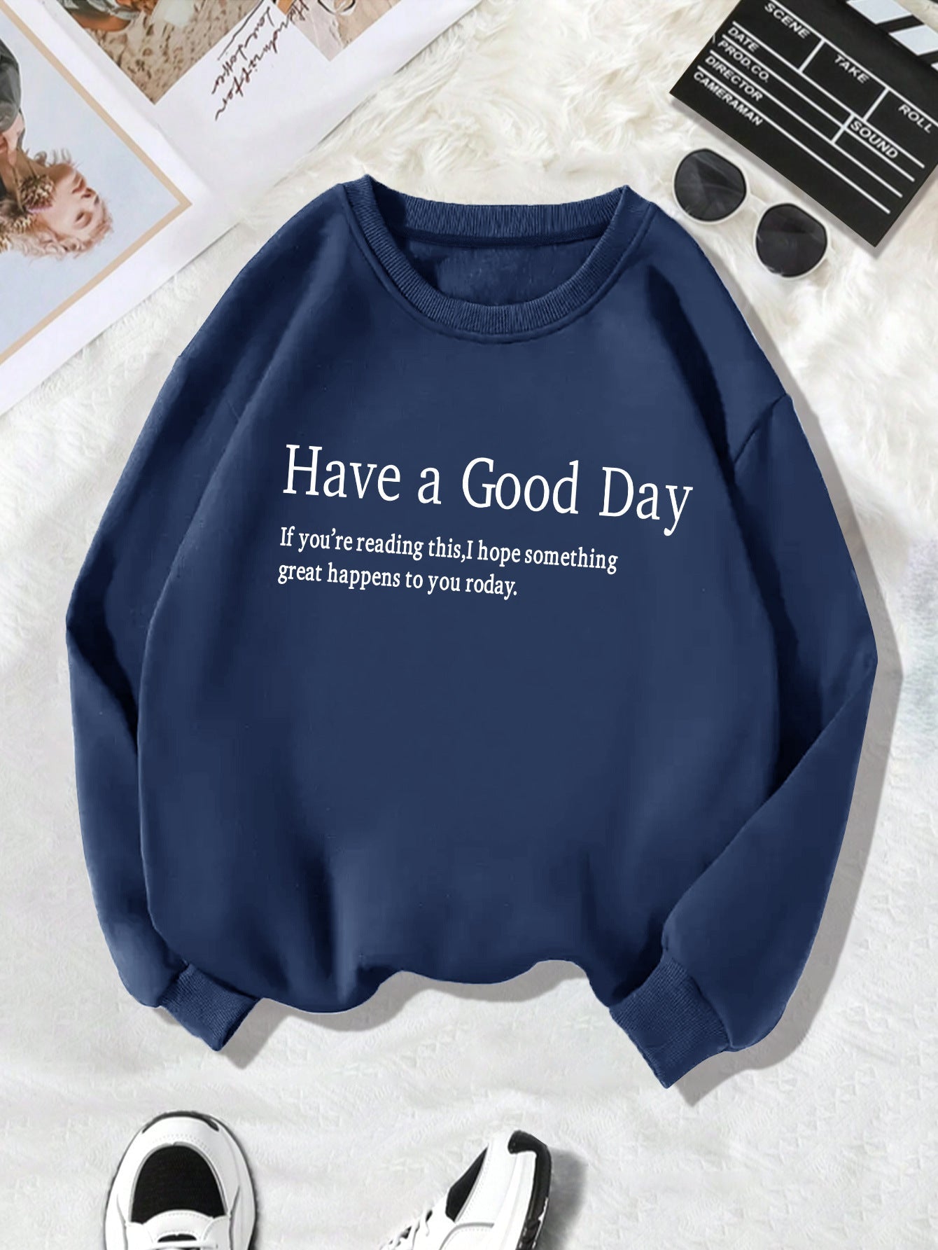 Back collar and fleece hoodie round neck HAVEAGOODDDAY - 𝐝𝐮𝐯𝐥𝐚𝐬𝐡𝐨𝐩.𝐜𝐨𝐦