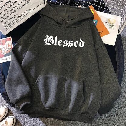 Blessed Creativity Printed Hoodies Women Street Style Hip Hop Hoody Autumn Loose Fleece Clothing Comfortable Pullover Sweatshirt - 𝐃𝐔𝐕𝐋𝐀𝐒𝐇𝐎𝐏