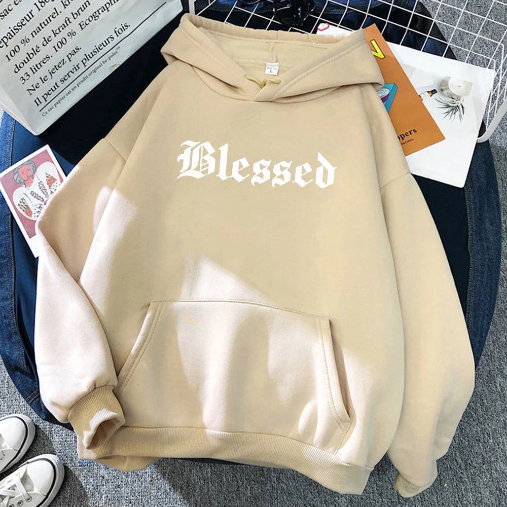 Blessed Creativity Printed Hoodies Women Street Style Hip Hop Hoody Autumn Loose Fleece Clothing Comfortable Pullover Sweatshirt - 𝐃𝐔𝐕𝐋𝐀𝐒𝐇𝐎𝐏