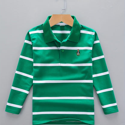 Boys' Casual Lapel Shirt Children's Top Long Sleeve T-Shirt Children's Clothing Comfortable Breathable - 𝐃𝐔𝐕𝐋𝐀𝐒𝐇𝐎𝐏