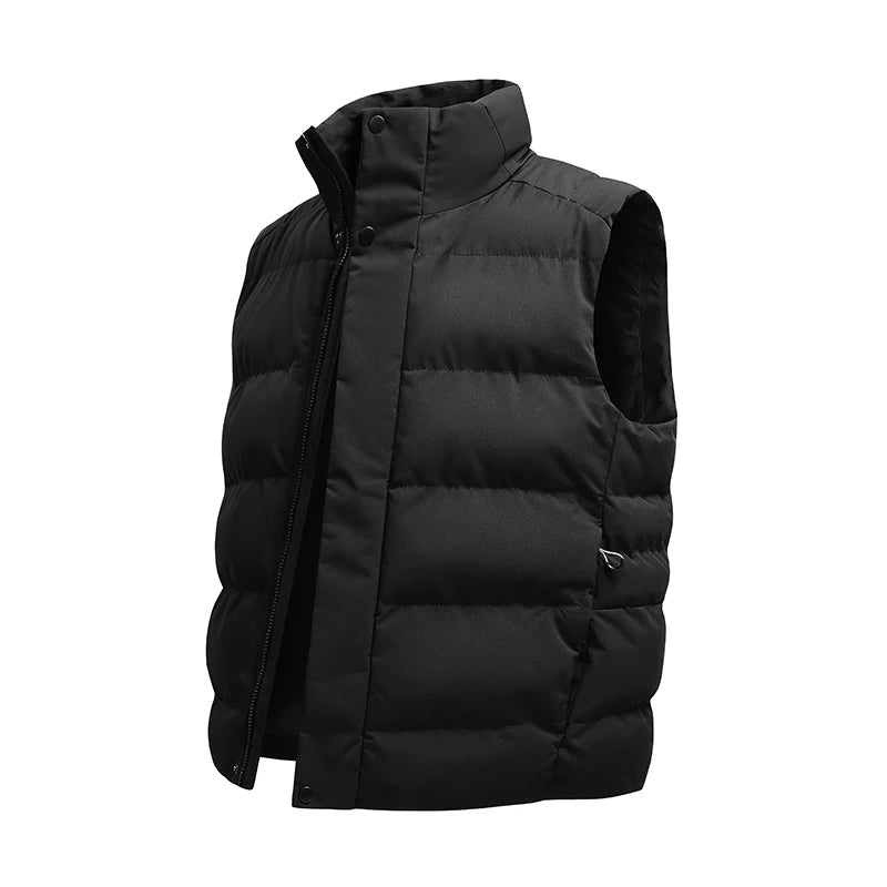 Casual Winter Windproof Puffer Jacket Large Size Plus 100% Polyester Fiber Vest Stand Collar Zipper Canvas Knitted - 𝐃𝐔𝐕𝐋𝐀𝐒𝐇𝐎𝐏