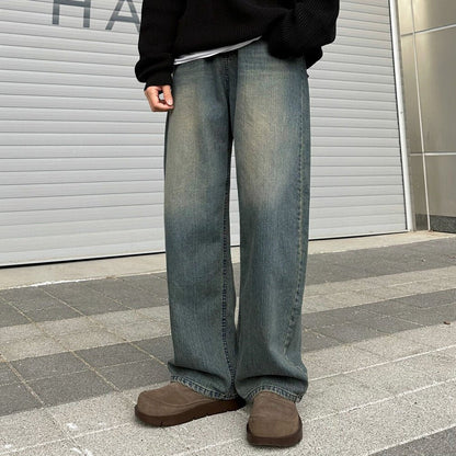 Drape Straight Leg Jeans Men Autumn Winter Loose Casual Wide Leg Pants Vintage Style Pants - 𝐝𝐮𝐯𝐥𝐚𝐬𝐡𝐨𝐩.𝐜𝐨𝐦