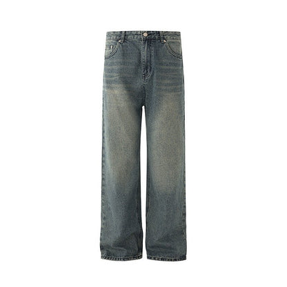Drape Straight Leg Jeans Men Autumn Winter Loose Casual Wide Leg Pants Vintage Style Pants - 𝐝𝐮𝐯𝐥𝐚𝐬𝐡𝐨𝐩.𝐜𝐨𝐦