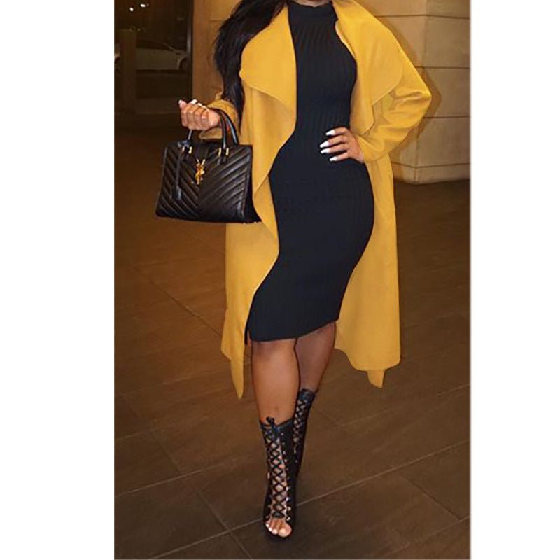 Fashion Autumn And Winter Warm All Match Loose Casual Lapel Long Sleeved Long Trench Coat Women's Clothing - 𝐃𝐔𝐕𝐋𝐀𝐒𝐇𝐎𝐏