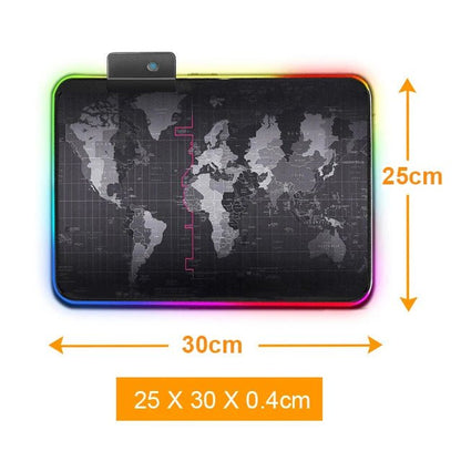 Gaming Mouse Pad Computer Mousepad Large Mouse Pad Gamer RGB World Map Big Mouse Carpet PC Desk RGB Mat - 𝐃𝐔𝐕𝐋𝐀𝐒𝐇𝐎𝐏