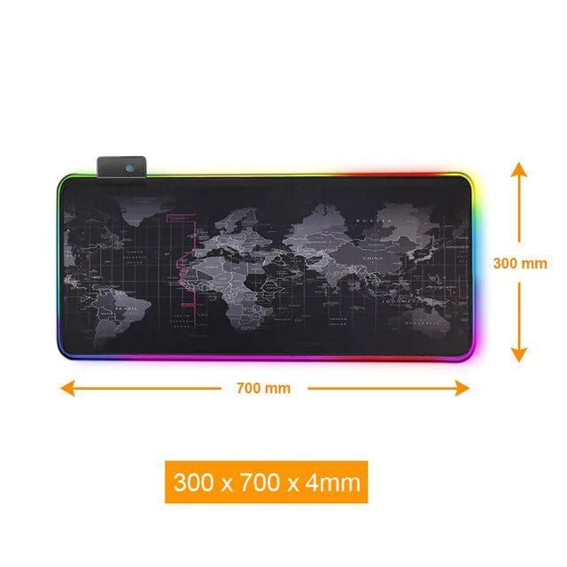 Gaming Mouse Pad Computer Mousepad Large Mouse Pad Gamer RGB World Map Big Mouse Carpet PC Desk RGB Mat - 𝐃𝐔𝐕𝐋𝐀𝐒𝐇𝐎𝐏