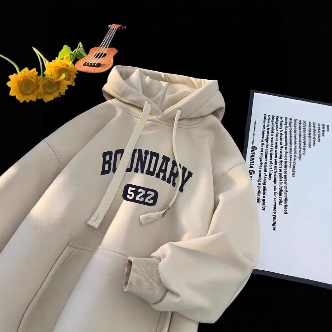 Heavyweight Hooded Fleece Sweatshirt Men American Style Outerwear INS Style Loose Trendy Brand Plus Size Top Clothing - 𝐝𝐮𝐯𝐥𝐚𝐬𝐡𝐨𝐩.𝐜𝐨𝐦