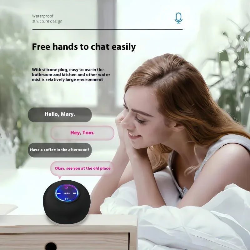 Loudspeaker Bluetooth Speaker Mini Shower Subwoofer Waterproof Handsfree With Suction Cup Mic For Bathroom Pool Beach Car Phone - 𝐝𝐮𝐯𝐥𝐚𝐬𝐡𝐨𝐩.𝐜𝐨𝐦