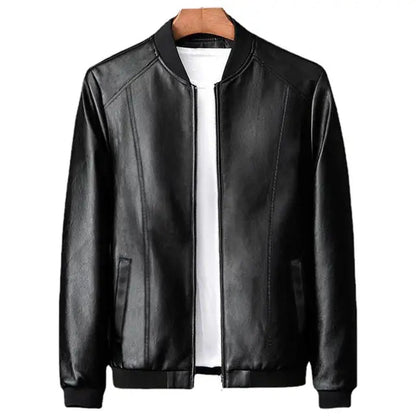 Men Jacket Thickened Warm Pu Leather Bomber Jacket Men Thermal Jacket Men's Stand - up Collar Business Casual Jackets Father Coat - 𝐝𝐮𝐯𝐥𝐚𝐬𝐡𝐨𝐩.𝐜𝐨𝐦