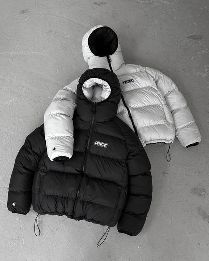 Men Puffer Jacket Reversible Down Coat Black Hooded Winter Thick Warm Waterproof Windproof Outdoor Casual Oversize Parkas Y2K - 𝐃𝐔𝐕𝐋𝐀𝐒𝐇𝐎𝐏