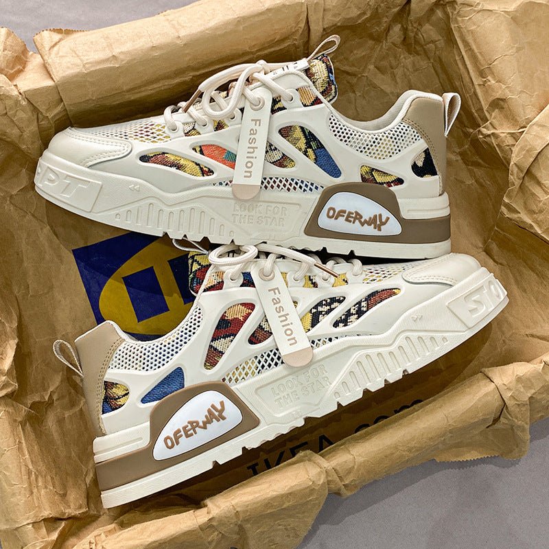 Men's mesh breathable board shoes men's thick soled fashionable cartoon sports and leisure shoes - 𝐝𝐮𝐯𝐥𝐚𝐬𝐡𝐨𝐩.𝐜𝐨𝐦