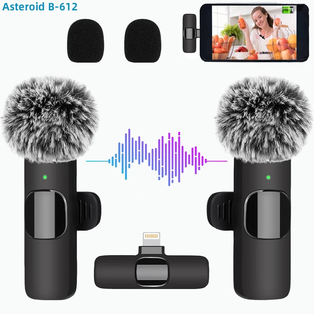 New Wireless Lavalier Microphone Portable Audio Video Recording Mini Microphone for iPhone Android PC Camera Live Gaming Phone - 𝐝𝐮𝐯𝐥𝐚𝐬𝐡𝐨𝐩.𝐜𝐨𝐦