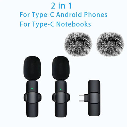 New Wireless Lavalier Microphone Portable Audio Video Recording Mini Microphone for iPhone Android PC Camera Live Gaming Phone - 𝐝𝐮𝐯𝐥𝐚𝐬𝐡𝐨𝐩.𝐜𝐨𝐦