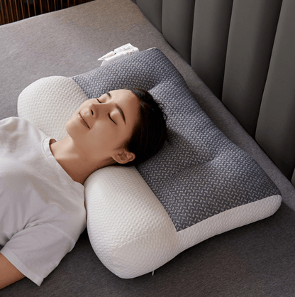 Oreiller en fibre de soja eprolo pour soutien cervical et traction, confort ergonomique pour le sommeil et la relaxation.