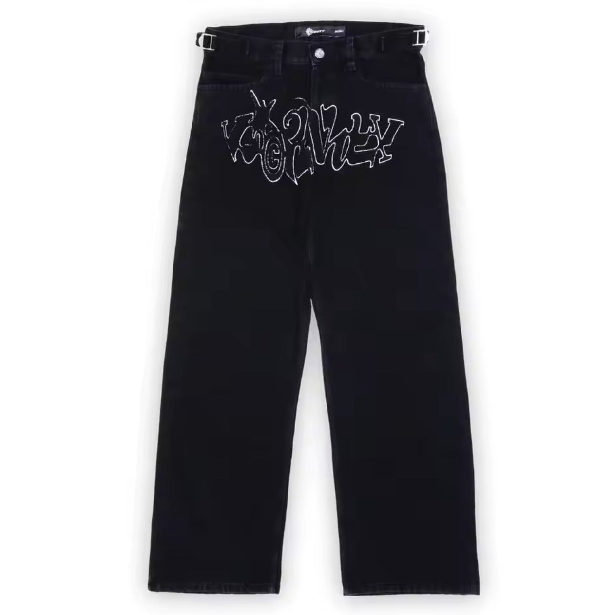 Personalized letter printed jeans, men's spring and autumn high street hip - hop fashion brand, loose straight leg pants - 𝐝𝐮𝐯𝐥𝐚𝐬𝐡𝐨𝐩.𝐜𝐨𝐦