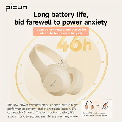 Picun B - 01S Wireless Headphones, HD Stereo Sound Over Ear Headphones With Built - in Microphones, Deep Bass 40 Hours Playtime, Headset HiFi Stereo Foldable Lightweight Headset, TF/For Cell Phone/PC/Home. - 𝐃𝐔𝐕𝐋𝐀𝐒𝐇𝐎𝐏