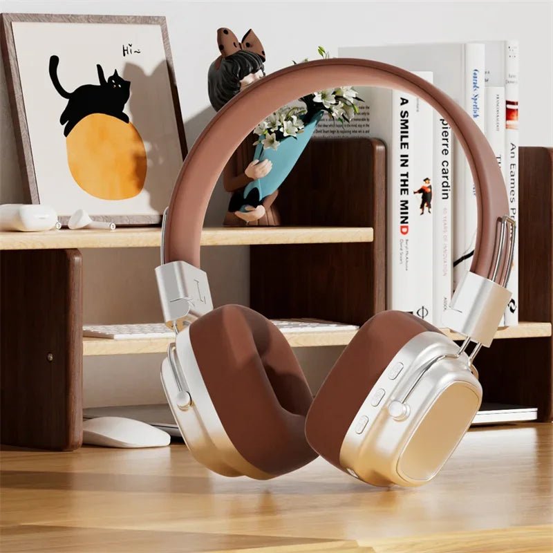 Retro On - Ear Wireless Headset Bluetooth Talking Headset Surround Sound Headset Bluetooth 5.3 DR02 - 𝐝𝐮𝐯𝐥𝐚𝐬𝐡𝐨𝐩.𝐜𝐨𝐦