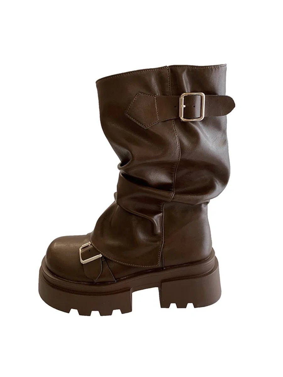 Short boots women's 2025 new spring and autumn winter retro Maillard mid boots women's - 𝐃𝐔𝐕𝐋𝐀𝐒𝐇𝐎𝐏