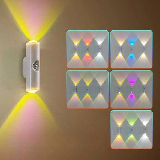 Smart RGB Gradient Night Light Magnetic Motion Sensor Rechargeable Wall Lamp for Bedroom Bathroom Closet Garden Home Decor - 𝐃𝐔𝐕𝐋𝐀𝐒𝐇𝐎𝐏