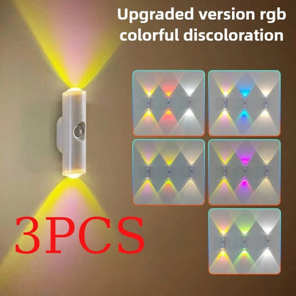 Smart RGB Gradient Night Light Magnetic Motion Sensor Rechargeable Wall Lamp for Bedroom Bathroom Closet Garden Home Decor - 𝐝𝐮𝐯𝐥𝐚𝐬𝐡𝐨𝐩.𝐜𝐨𝐦