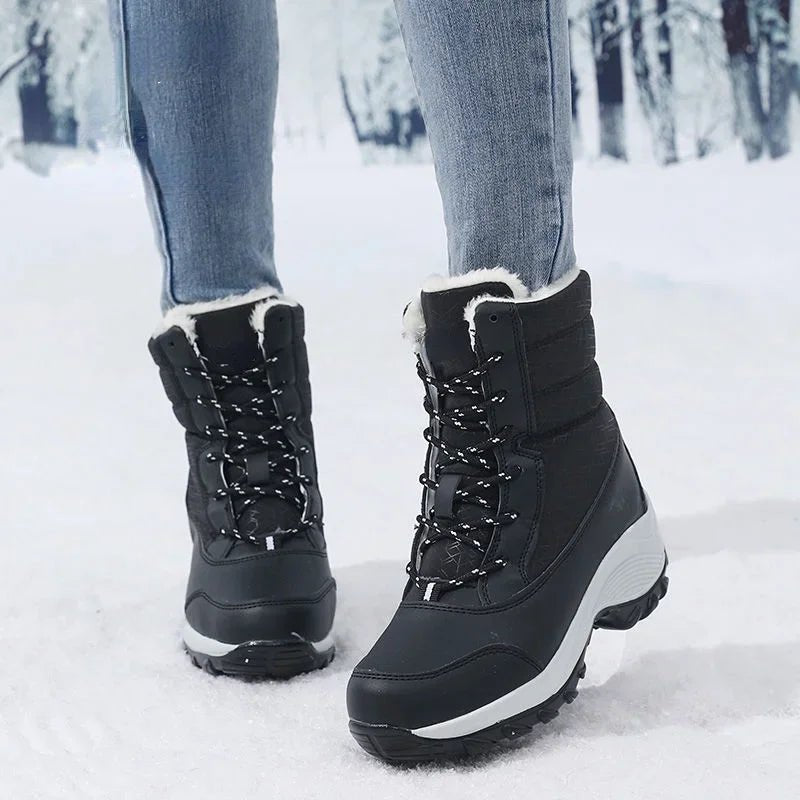 Snow Boots Women Platform Boots Non - slip Women Winter Shoes Fur Warm Ankle Boots for Women Wedges Waterproof Thigh High Boots - 𝐝𝐮𝐯𝐥𝐚𝐬𝐡𝐨𝐩.𝐜𝐨𝐦