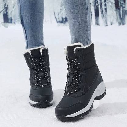 Snow Boots Women Platform Boots Non - slip Women Winter Shoes Fur Warm Ankle Boots for Women Wedges Waterproof Thigh High Boots - 𝐝𝐮𝐯𝐥𝐚𝐬𝐡𝐨𝐩.𝐜𝐨𝐦