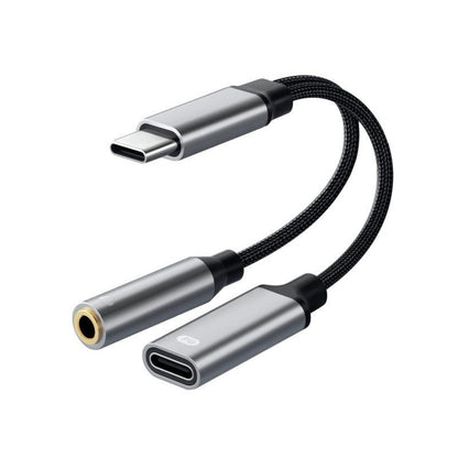 Typec headphone adapter 2 - in - 1 wired audio charging converter with round hole Typec one/two adapter - 𝐃𝐔𝐕𝐋𝐀𝐒𝐇𝐎𝐏