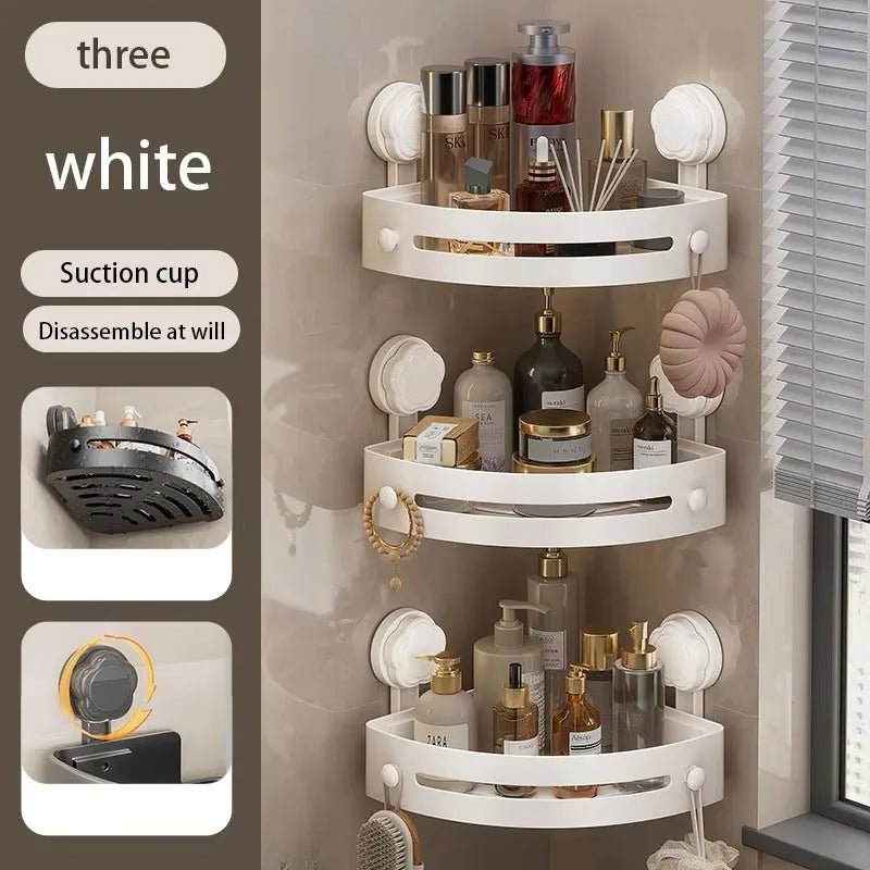 Washroom Suction Cup Without Punching Triangular Storage Shelf Bathroom Toilet Corner Towel Shower Gel Storage Rack - 𝐝𝐮𝐯𝐥𝐚𝐬𝐡𝐨𝐩.𝐜𝐨𝐦