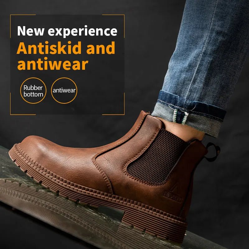 Water Proof Safety Work Shoes For Men Steel Head Leather Boots Male Footwear Indestructible Construction Work Shoes Brown - 𝐝𝐮𝐯𝐥𝐚𝐬𝐡𝐨𝐩.𝐜𝐨𝐦