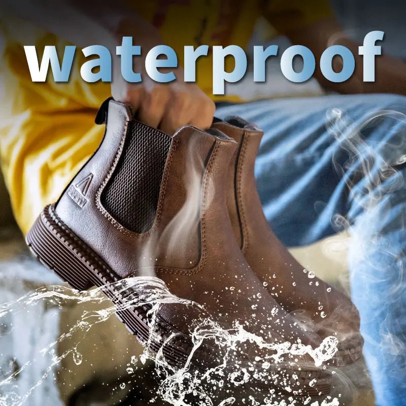 Water Proof Safety Work Shoes For Men Steel Head Leather Boots Male Footwear Indestructible Construction Work Shoes Brown - 𝐝𝐮𝐯𝐥𝐚𝐬𝐡𝐨𝐩.𝐜𝐨𝐦