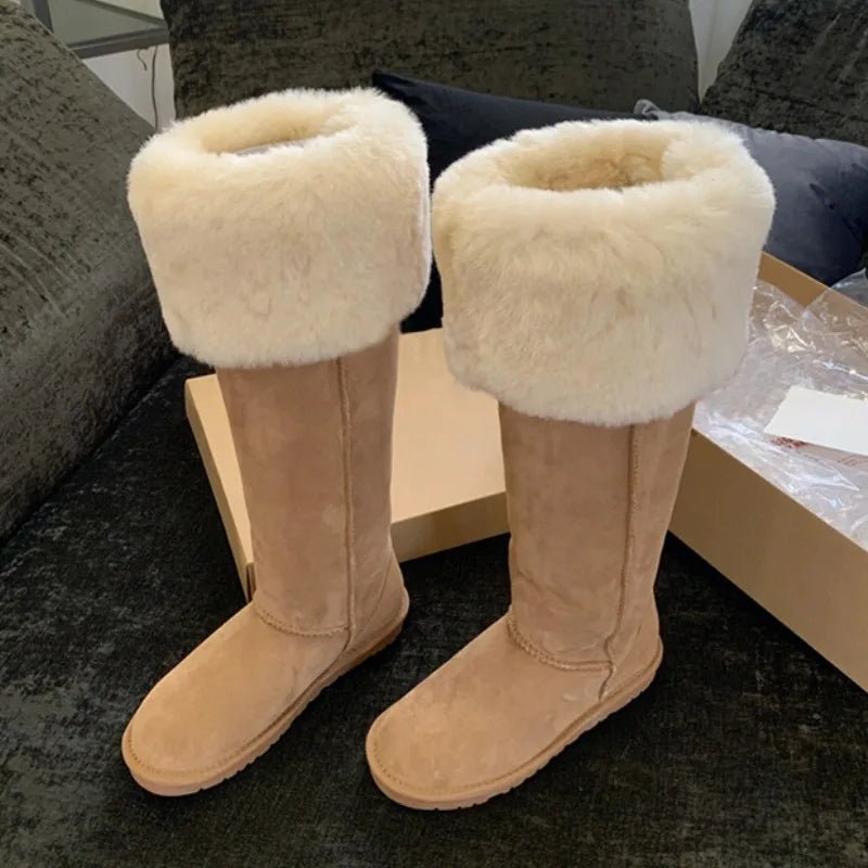 Women Winter Snow Boots Outdoor Warm Plush Cold - proof Women Shoes High Quality Slip on Versatile Round Long Boots Botas De Mujer - 𝐃𝐔𝐕𝐋𝐀𝐒𝐇𝐎𝐏