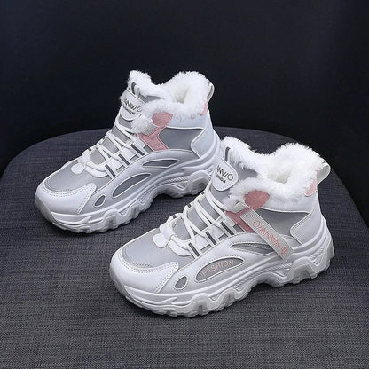 Women's Casual Sneakers Non Slip Comfortable Sports Shoes Women Winter Outdoor Vulcanized Shoes Woman Fleece Walking Trainers - 𝐃𝐔𝐕𝐋𝐀𝐒𝐇𝐎𝐏