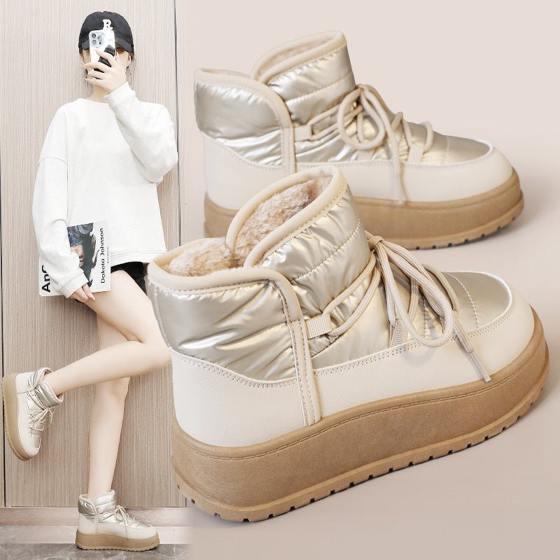 Women's Shoes New Winter Warm Fleece Lined High Top Thick Sole Elevated Cotton Shoes - 𝐝𝐮𝐯𝐥𝐚𝐬𝐡𝐨𝐩.𝐜𝐨𝐦
